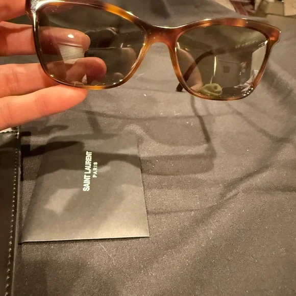 Saint Laurent Sunglasses Tortoise Shell NWT with Case SAINT LAURENT EYEWEAR Square-frame tortoiseshell acetate  main image 3